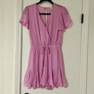 Altar'd State Pink Ruffle Hem Romper Size Small
